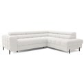 Corner sofa Elferucce R, sleeping function, Royal 01, bouclé, white, H93x200x276cm