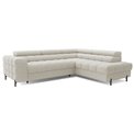 Corner sofa Elferucce R, sleeping function, Royal 18, bouclé, beige, H93x200x276cm