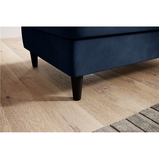 Пуф с ящиком для хранения Elbellis, Loco 40, бархат, темно-синий, H42x62x97см