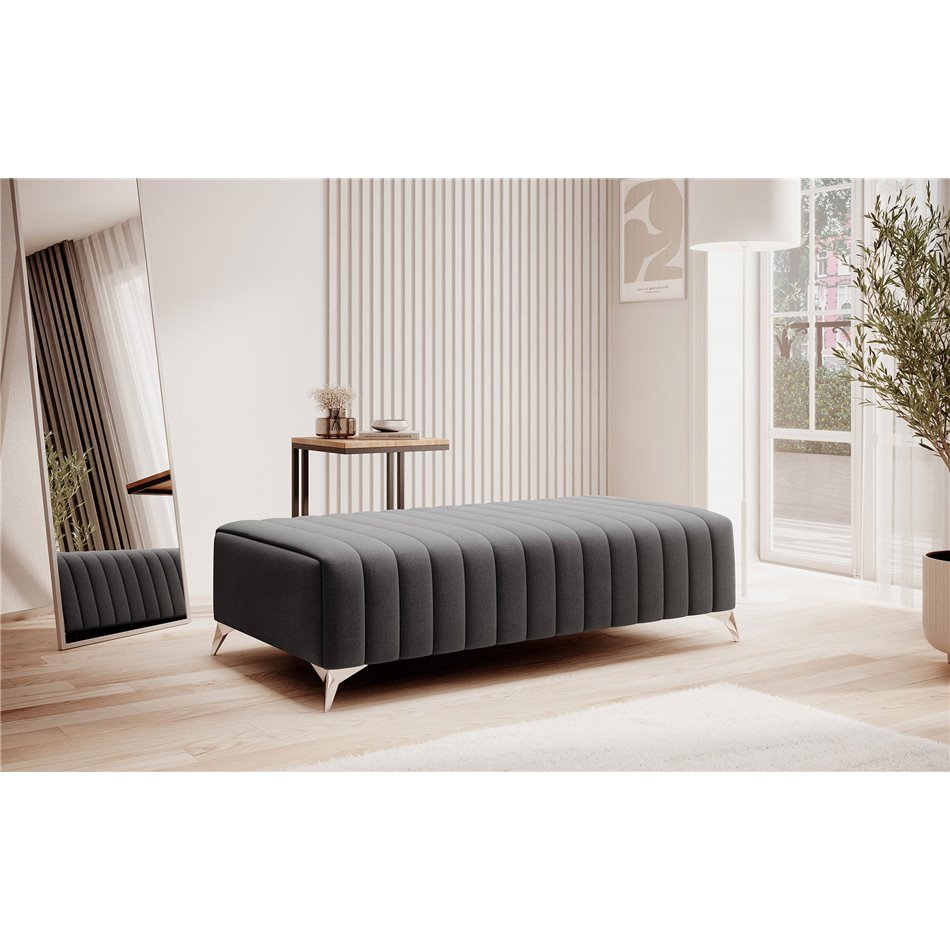 Bench Elaurence Nube 5, velvet, grey, H36xx132cm