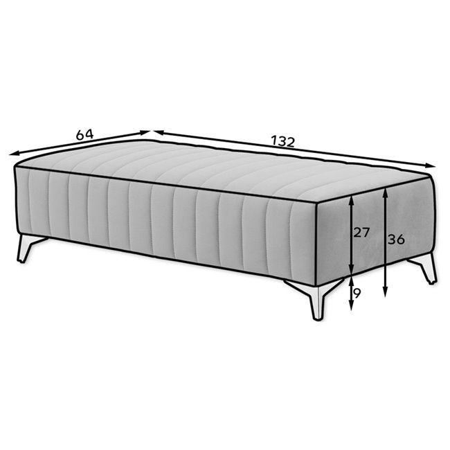 Скамья Elaurence, Nube 33, бархат, зеленая, H36x132см