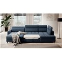 U shape sofa Elberto L, sleeping function, Raquel 40, blue, H100x165x306cm