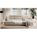U shape sofa Elberto R, sleeping function, Manhattan 18, velvet, beige, H100x165x306cm
