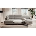 U shape sofa Elberto R, sleeping function, Raquel 03, grey, H100x165x306cm