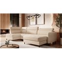 U shape sofa Elberto R, sleeping function, Toscany 18, velvet, beige, H100x165x306cm