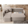 Corner sofa Elhandson L, sleeping function, Sola 18, beige, H89x150x206cm