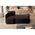 Corner sofa Elhandson L, sleeping function, Lukso 22, velvet, brown, H89x150x206cm