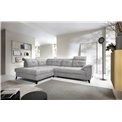 Corner sofa Elinferne L, sleeping function, Raquel 04, grey, H107x210x297cm