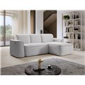 Corner sofa Elume R, sleeping function, Amore 03, Paros 05, bouclé, grey, H88x190x287cm