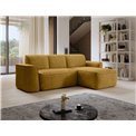 Угловой диван Elume R, с механизмом раскладыванием, Amore 45, Riviera 41, букле, желтый, H88x190x287см