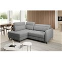 Corner sofa Elbare L, sleeping function, Raquel 04, grey, H100x160x208cm