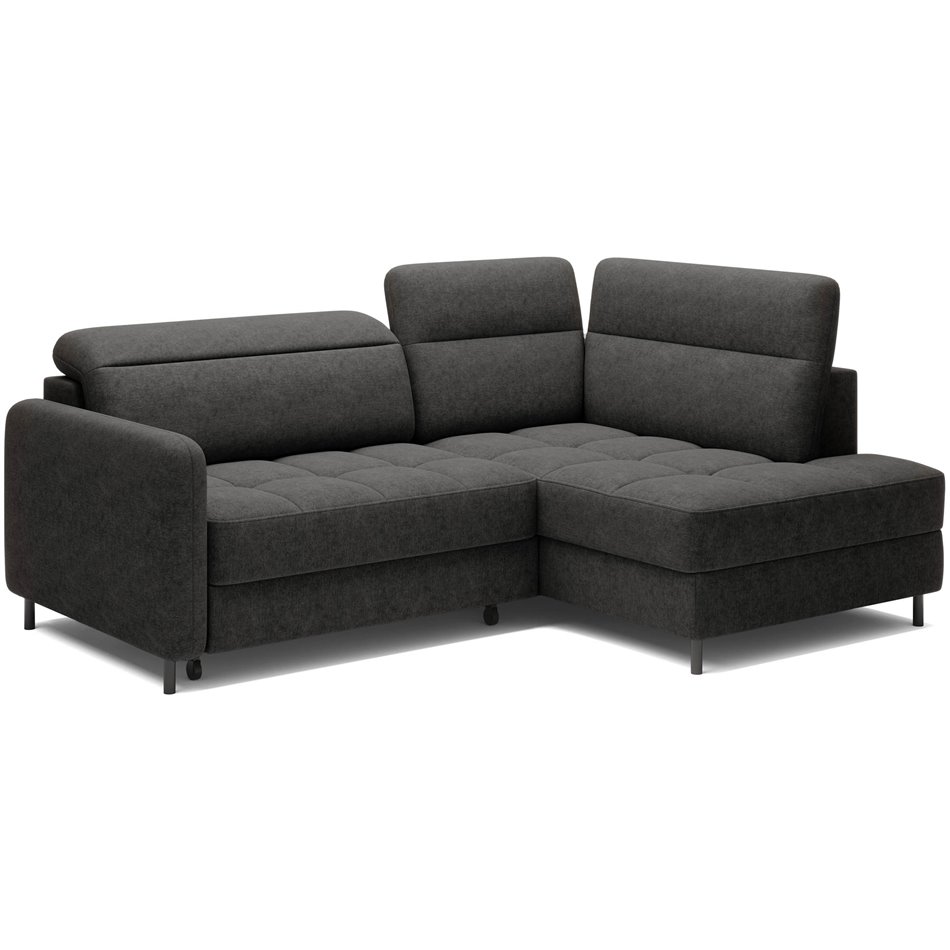 Corner sofa Elbare R, sleeping function, Raquel 05, dark grey, H100x160x208cm