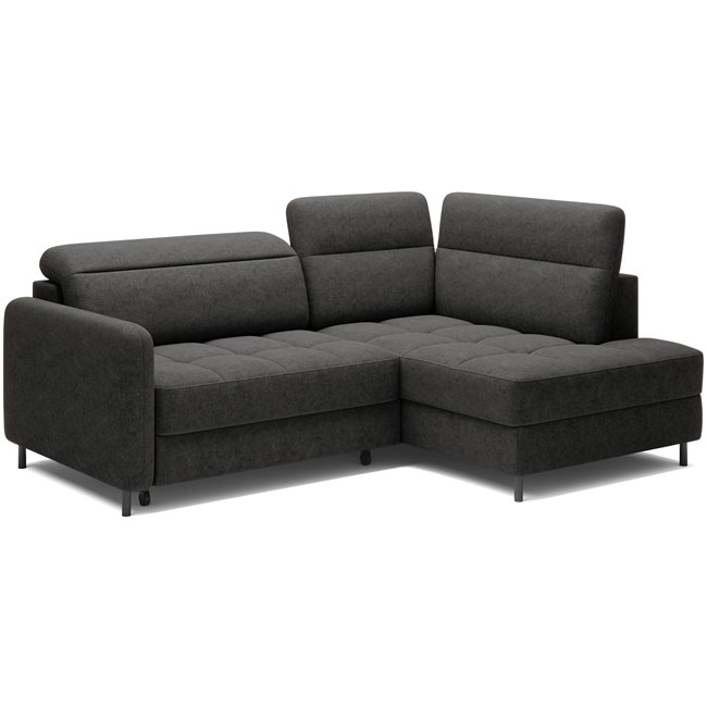 Corner sofa Elbare R, sleeping function, Raquel 05, dark grey, H100x160x208cm