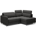 Corner sofa Elbare R, sleeping function, Raquel 05, dark grey, H100x160x208cm