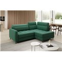 Corner sofa Elbare R, sleeping function, Lukso 35, velvet, dark green, H100x160x208cm