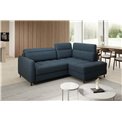 Corner sofa Elbare R, sleeping function, Manhattan 40, velvet, dark blue, H100x160x208cm