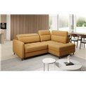 Corner sofa Elbare R, sleeping function, Manhattan 45, velvet, yellow, H100x160x208cm