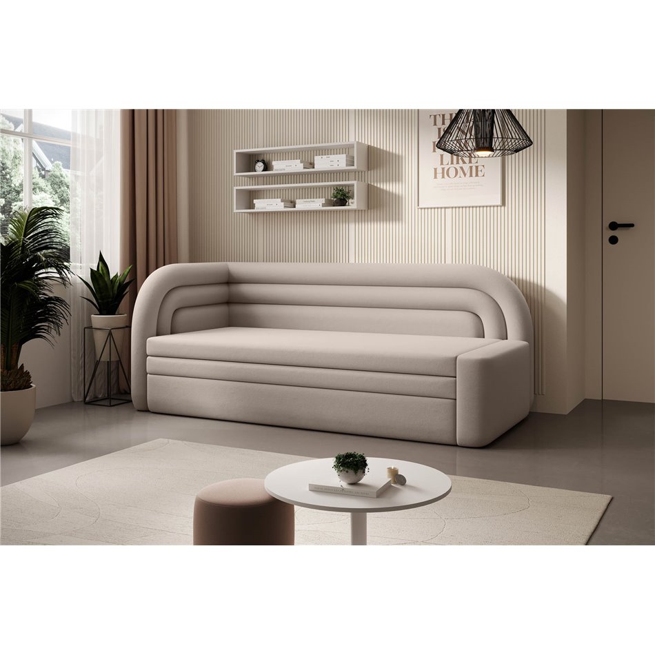 Sofa bed Elfabilo L, sleeping function, Sola 18, beige, H80x86x223cm