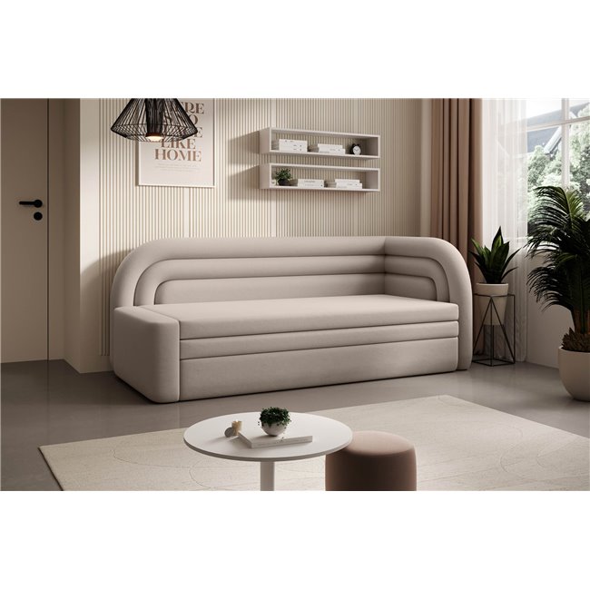 Sofa bed Elfabilo R, sleeping function, Sola 18, beige, H80x86x223cm