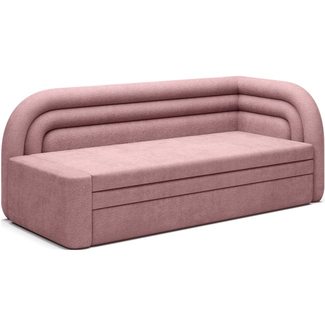 Sofa bed Elfabilo R, sleeping function, Touch 24, textured velvet, pink, H80x86x223cm