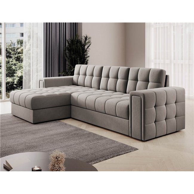 Угловой диван Elveni L/R Reversible, раздвижной, Sola 18, бежевый, H82x150x260см