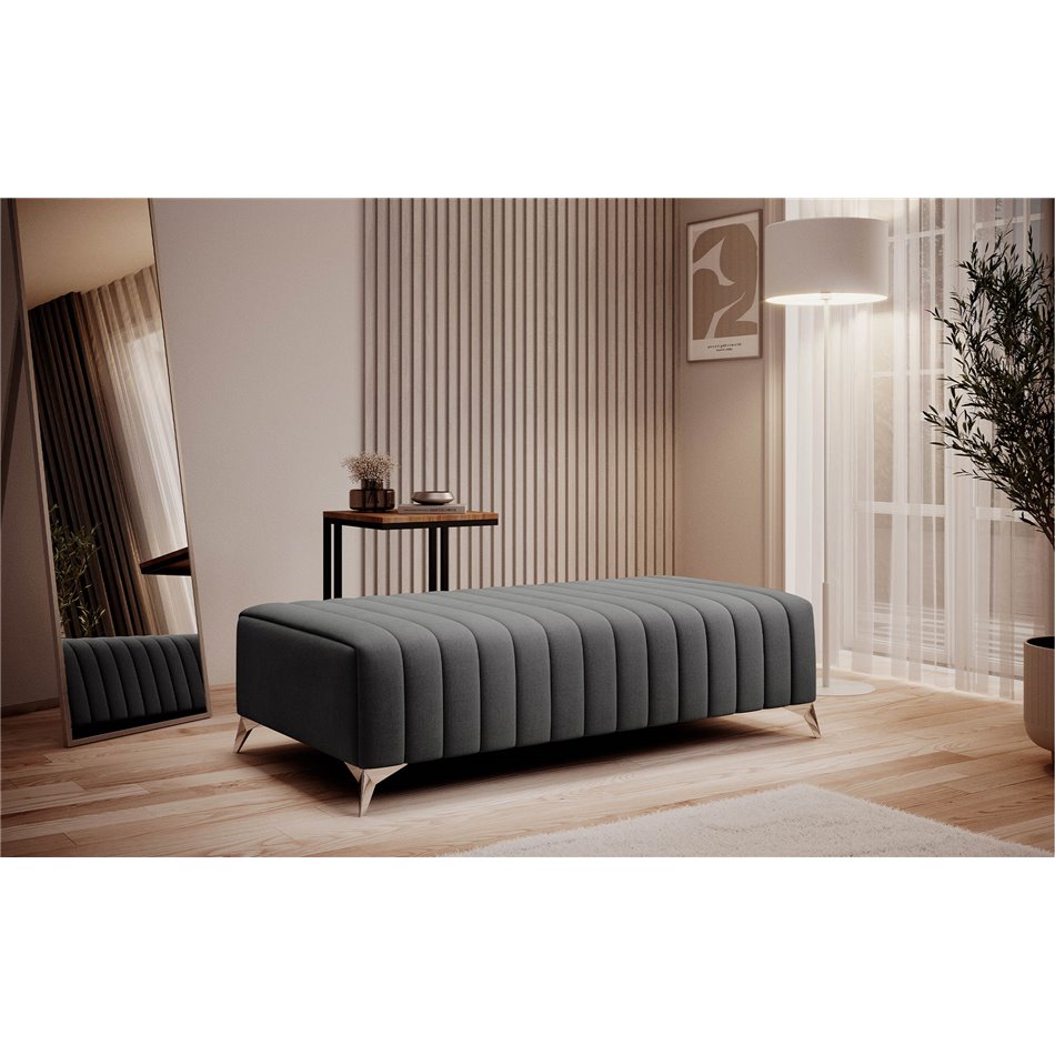 Bench Elaurence Nube 5, velvet, grey, H36xx132cm