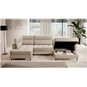 U shape sofa Elberto R, sleeping function, Manhattan 18, velvet, beige, H100x165x306cm