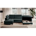 U shape sofa Elberto R, sleeping function, Manhattan 38, velvet, green, H100x165x306cm