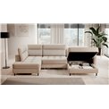 U shape sofa Elberto R, sleeping function, Raquel 18, beige, H100x165x306cm