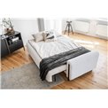 Sofa bed Elcadova Black, sleeping function, Royal 03, bouclé, grey, H97x97x244cm
