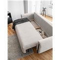 Sofa bed Elcadova Black, sleeping function, Royal 18, bouclé, beige, H97x97x244cm