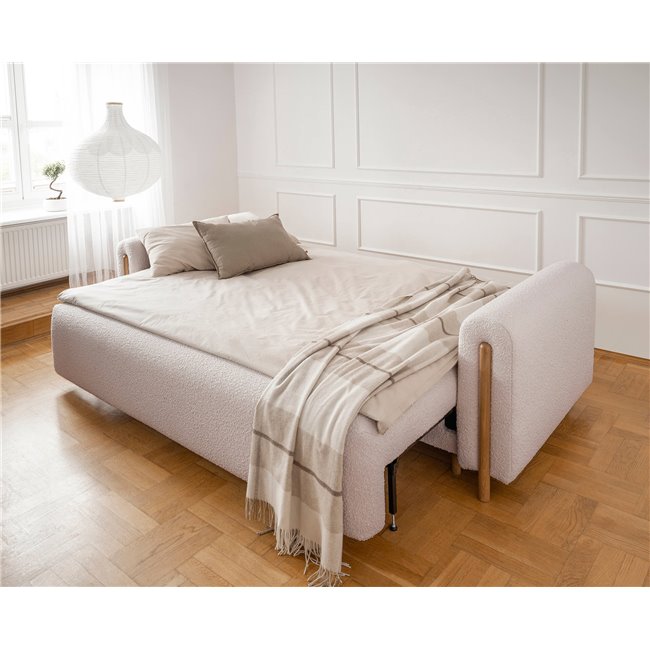Sofa bed Elcadova Oak, sleeping function, Jaffray 18, beige, H97x97x244cm