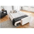 Sofa bed Elcadova Oak, sleeping function, Royal 01, bouclé, white, H97x97x244cm