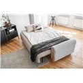 Sofa bed Elcadova Oak, sleeping function, Royal 04, bouclé, grey, H97x97x244cm