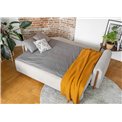 Sofa bed Elcadova Oak, sleeping function, Jarell 18, wavy velvet, beige, H97x97x244cm
