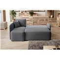 Corner sofa Elhandson L, sleeping function, Sola 6, dark grey, H89x150x206cm