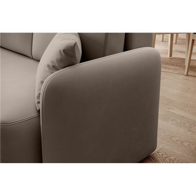 Corner sofa Elhandson L, sleeping function, Sola 18, beige, H89x150x206cm