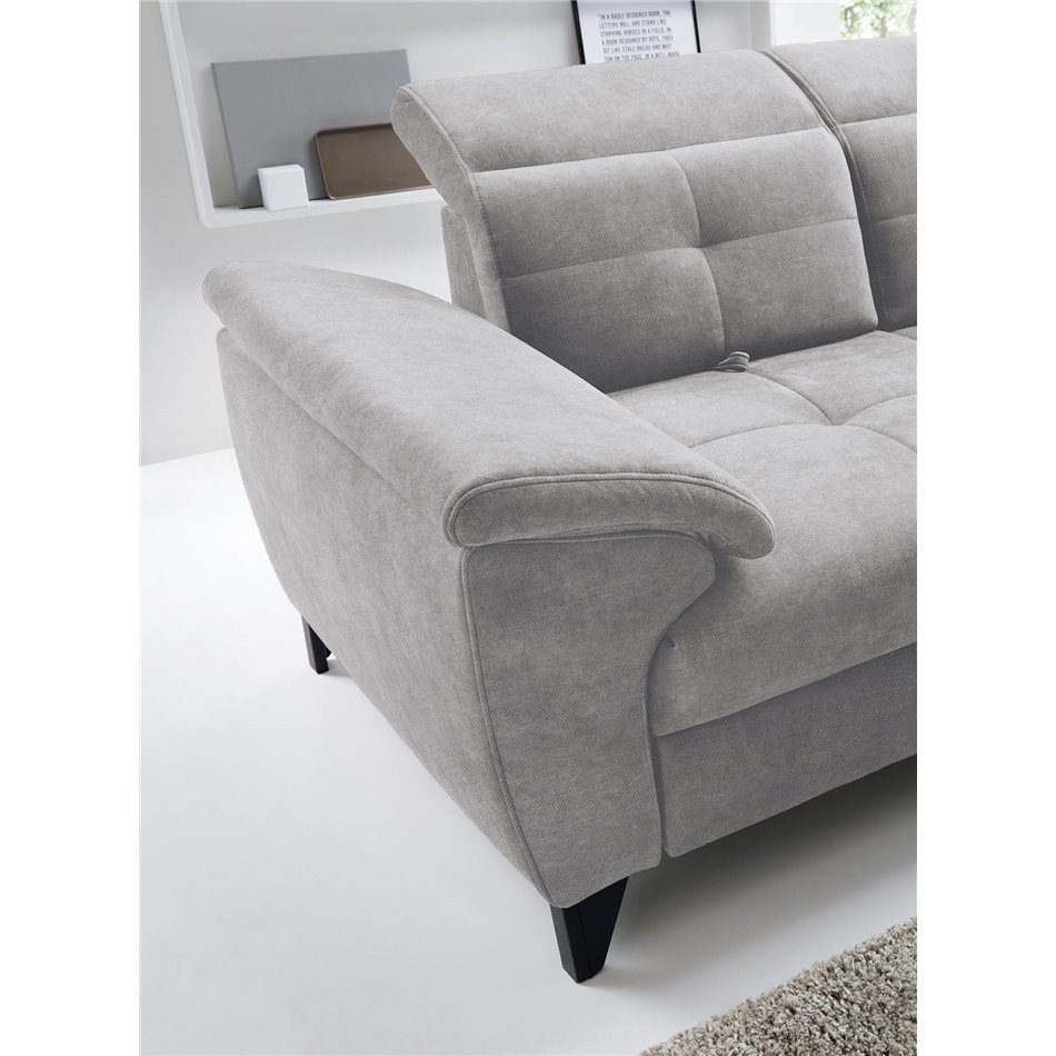 Corner sofa Elinferne R, sleeping function, Raquel 04, grey, H107x210x297cm