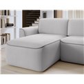 Corner sofa Elume L, sleeping function, Amore 03, Paros 05, bouclé, grey, H88x190x287cm