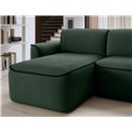 Corner sofa Elume L, sleeping function, Amore 35, Velvetmat 10, bouclé, green, H88x190x287cm