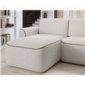 Corner sofa Elume L, sleeping function, Royal 01, Paros 02, bouclé, white, H88x190x287cm