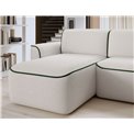 Corner sofa Elume L, sleeping function, Royal 01, Riviera 38, bouclé, white, H88x190x287cm