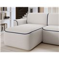 Corner sofa Elume L, sleeping function, Royal 01, Velvetmat 40, bouclé, white, H88x190x287cm