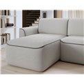 Corner sofa Elume L, sleeping function, Royal 03, Velvetmat 4, bouclé, grey, H88x190x287cm