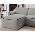 Corner sofa Elume L, sleeping function, Royal 04, Velvetmat 6, bouclé, grey, H88x190x287cm