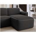 Corner sofa Elume L, sleeping function, Royal 05, Velvetmat 4, bouclé, dark grey, H88x190x287cm
