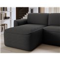 Corner sofa Elume L, sleeping function, Royal 05, Velvetmat 6, bouclé, dark grey, H88x190x287cm