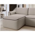 Corner sofa Elume L, sleeping function, Royal 18, Velvetmat 22, bouclé, beige, H88x190x287cm