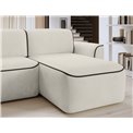 Corner sofa Elume R, sleeping function, Amore 01, Velvetmat 22, bouclé, beige, H88x190x287cm