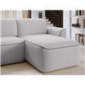 Corner sofa Elume R, sleeping function, Amore 03, Paros 05, bouclé, grey, H88x190x287cm